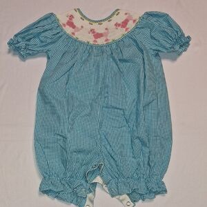 Adorable Blue Gingham Baby Bodysuit